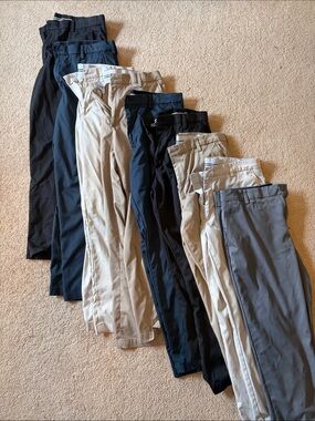 *11 pairs BUNDLE* Amazon Essentials Men’s Golf Dress Pants - 38x32!